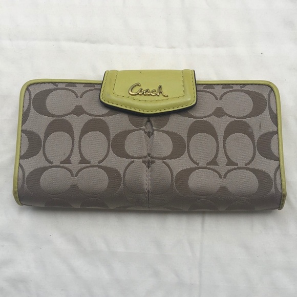 Coach Handbags - Coach jacquard fabric envelope wallet